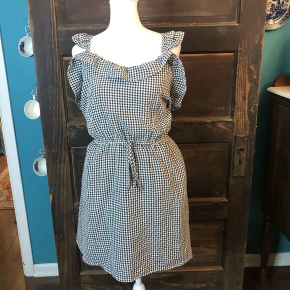 ANDREE BY UNIT Black and White Gingham Mini Dress - Picture 5 of 14